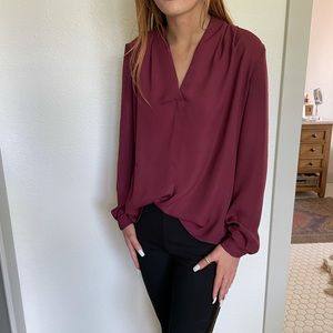Maroon V- Neck Blouse